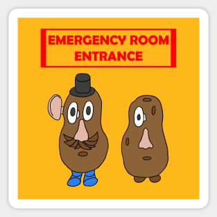 Mr. Potato Head Emergency Room Entrance 2 Sticker